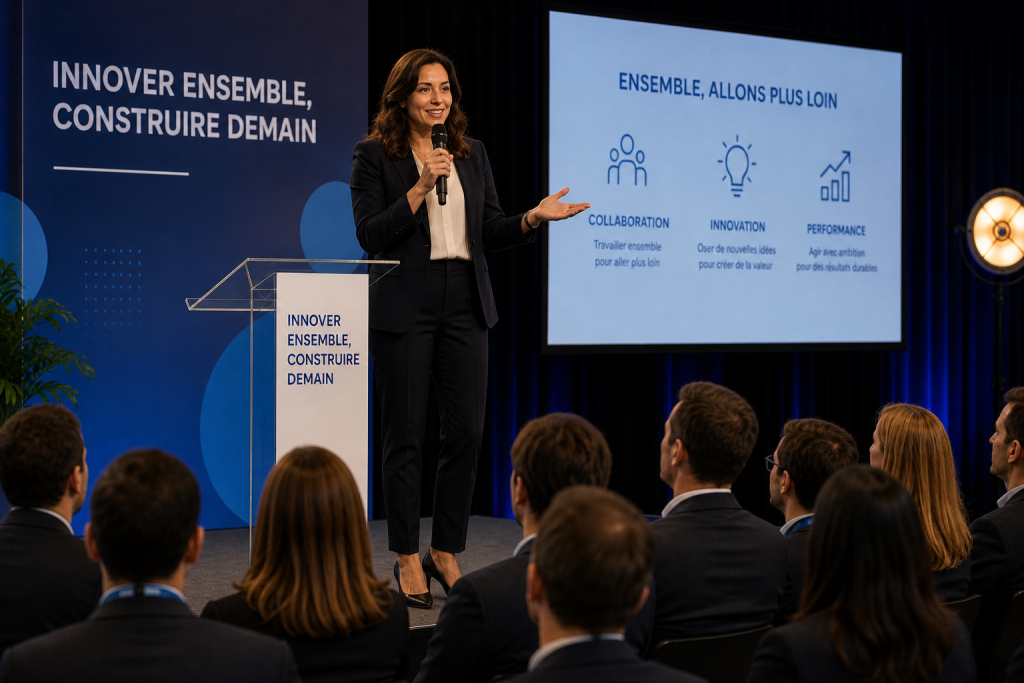 discours d'une animatrice d'entreprise